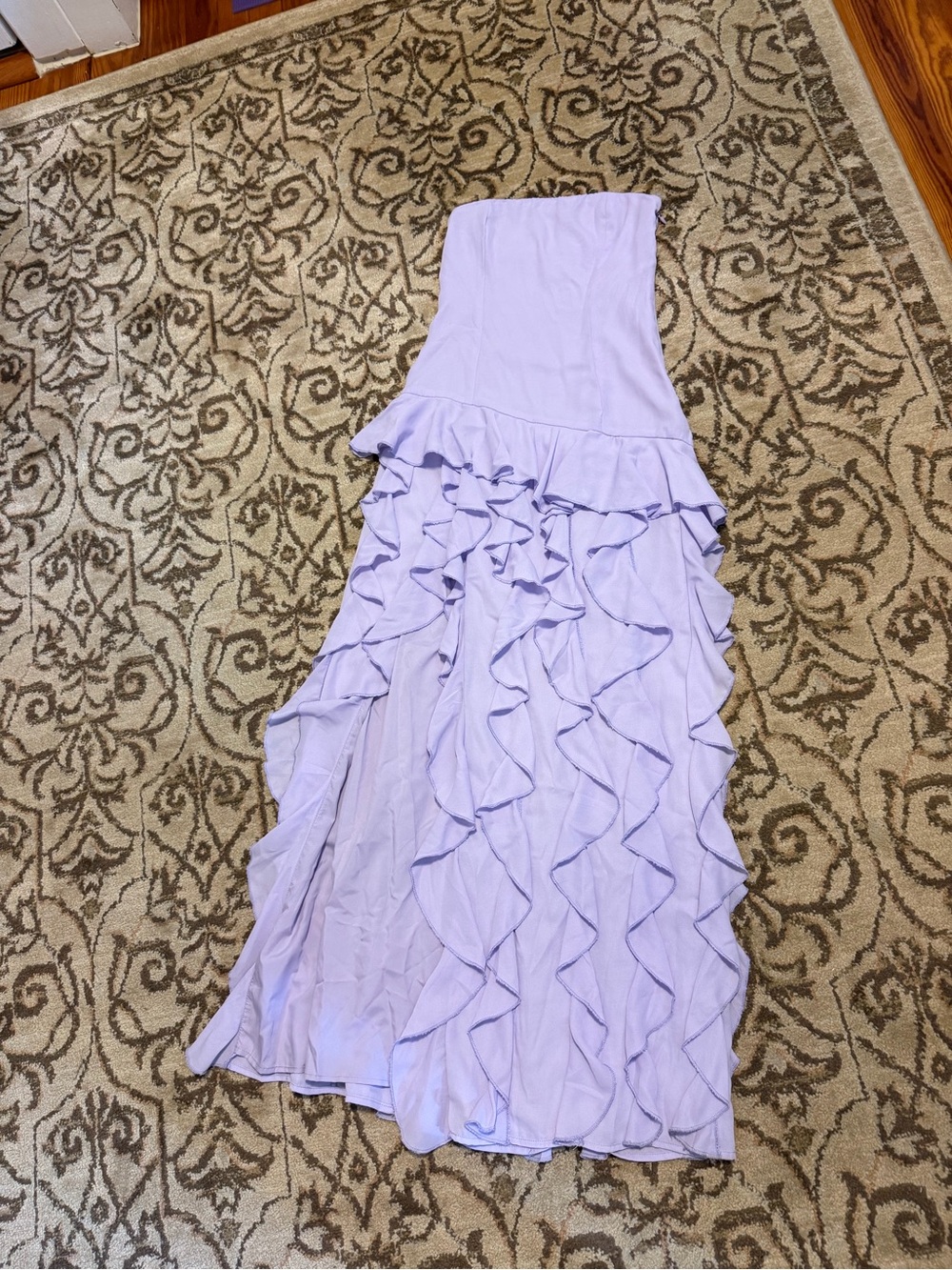 Peppermayo firefly Lilac Ruffle Strapless Maxi Dress
